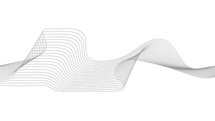 Sticker - abstract wavy line. wavy line horizontal divider outline minimalist art, black wavy lines on white b