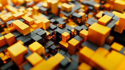 Wall Mural - big data, blockchain, hi tech. information flow, decentralized global database structure. 3d illustr