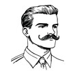 © Rawpixel.com - Man with a mustache drawing sketch white vector