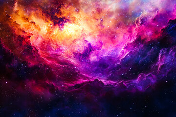 Wall Mural - Vivid Purple and Orange Nebula