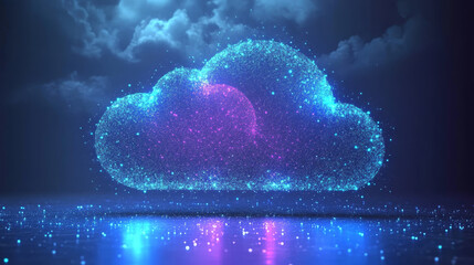 Wall Mural - neural network and cloud technologies. global database and artificial intelligence. big data concept