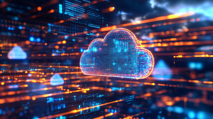 Wall Mural - neural network and cloud technologies. global database and artificial intelligence. big data concept