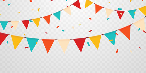 Wall Mural - Colorful party flags background vector illustration for celebration.