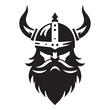 © Creative Image   - Silhouette Viking Warrior Head with Horned Helmet Vector Illustration