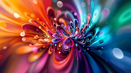 Wall Mural - abstract burst of colors with dynamic shapes and bokeh effects in a vibrant composition
