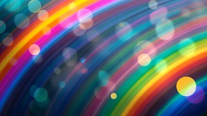 Wall Mural - abstract colorful rainbow background with dynamic waves and sparkling bokeh effect