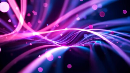 Wall Mural - abstract glowing light trails flowing through space with pink and blue colors