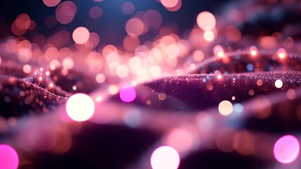 Wall Mural - abstract pink and red bokeh lights with blurred wavy pattern effect for celebration