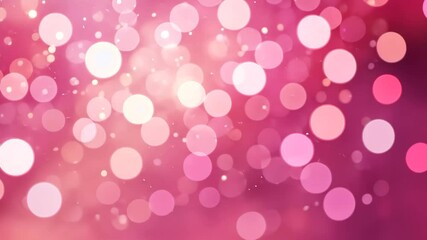 Wall Mural - abstract pink and white bokeh background with sparkling circles and lights