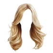 © B8stock - Luxurious blonde wig styled with soft waves, perfect for fashion statements and costume events white isolate background