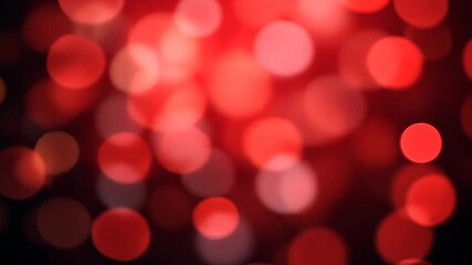 Wall Mural - animated abstract red bokeh light particles floating on black backdrop