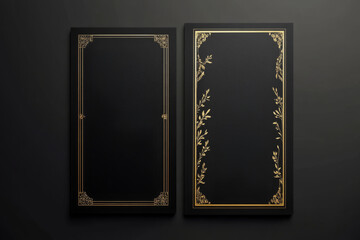 beautiful black and gold wedding invitation featuring a stunning gold border for elegant ceremonies