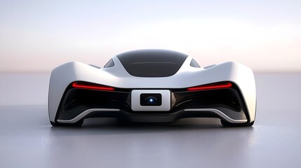 Aufkleber - Close up view of the advanced lidar sensor on the front of a futuristic high performance autonomous electric sports car with a sleek aerodynamic design