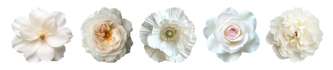 Wall Mural - png elegant white floral arrangement, element set on transparent background