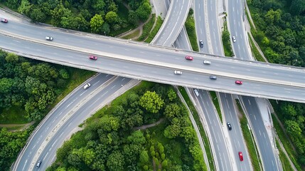 Leinwandbilder - a bird s eye perspective showcasing the intricate network of highways overpasses and interchanges de