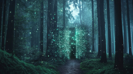 Stream of encoded information. Secure cipher, computer code 3D illustration. Private data in global network