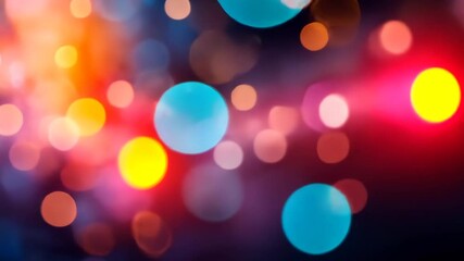 Wall Mural - Vibrant Bokeh Abstract Background with Circular Light Orbs in Shades of Orange Blue and Pink