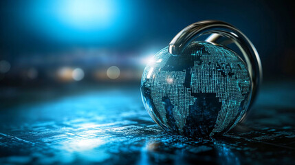 Stream of encoded information. Secure cipher, computer code 3D illustration. Private data in global network