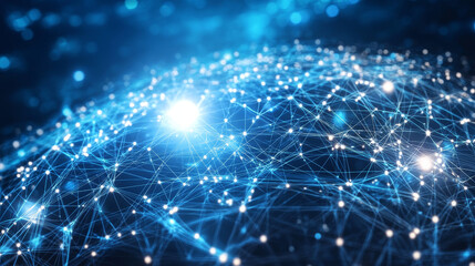 Wall Mural - big data. business and digital technologies. data flow in a secure system. wireless systems, globali
