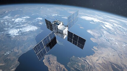 Poster - A satellite based synthetic aperture radar SAR system capturing and analyzing data to track and monitor the movements of tectonic plates across the Earth s surface