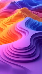Wall Mural - pastel rainbow gradient abstract wave pattern a minimalist and elegant 3d background for text