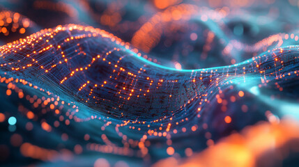 Wall Mural - digital planet. information technology of the future. research in the field of nanotechnology. 3d il