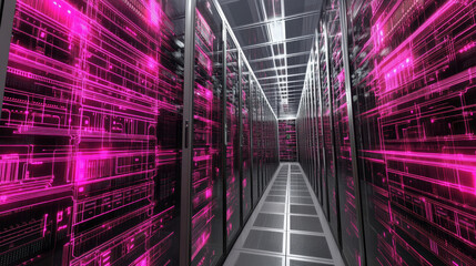 Blockchain Internet technologies. Binary code big data. Information technology, digital data stream. Data analysis. Quantum computer concept. 3D illustration of circuit