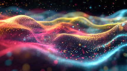 Wall Mural - binary code, digital data field, information flow. 3d illustration of ones and zeros, tech backgroun