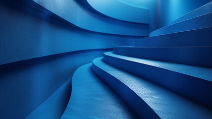 Wall Mural - abstract background blue waves modern design backdrop copy space