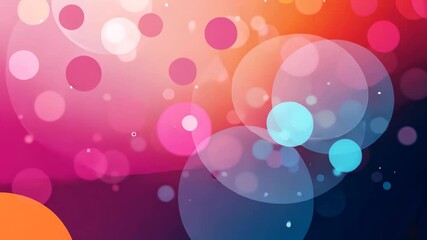Wall Mural - vibrant bokeh background with pink orange and blue light circles and gradient effect