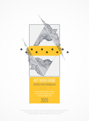 Sticker - wireframe design for posters. page layout. art background. scientific cover template for presentatio
