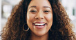 © peopleimages.com - Funny, portrait and professional with business woman for confidence, creative journalist and laugh. Magazine editor, happiness and opportunity with african person in startup agency for comedy