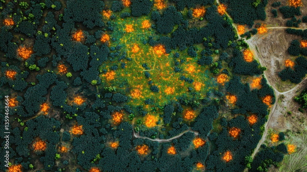 NDVI mapping displaying vegetation index for crop stress assessment ...