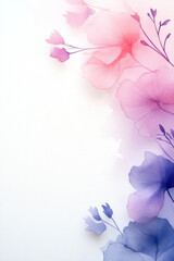 Aufkleber - A soft watercolor splash in pink and lilac on a textured white paper background subtle, poetic,