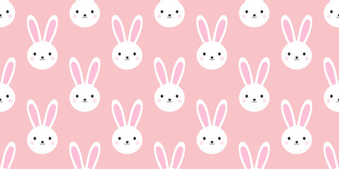 Wall Mural - cute bunny seamless pattern. easter bunny animal wallpaper. vector illustration.