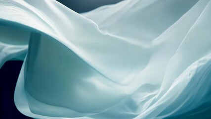 Wall Mural - underwater silk fabric flowing gracefully in blue hues