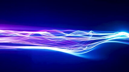 Wall Mural - Colorful light trails create mesmerizing patterns in dark space