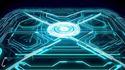 Wall Mural - digital technology showcase featuring glowing circuitry design