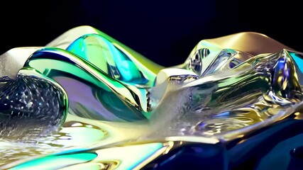 Wall Mural - Vibrant glass sculptures reflecting light in stunning colors
