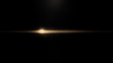 Wall Mural - grain noise texture warm light flare with horizontal line on a dark background