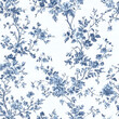 © Oksana_Latysheva - Blue and white french floral seamless pattern on a white background