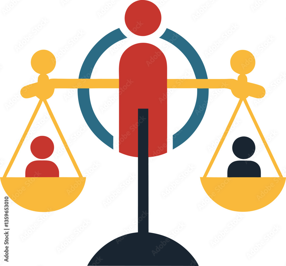 Vector de Stock Equality concept, illustrated as a balanced scale of ...