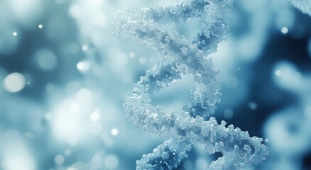 Wall Mural - close-up of a dna helix structure in a scientific laboratory