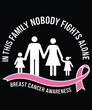 © AR Wadud - In This Family Nobody Fights Alone Breast Cancer Awareness Graphic Design