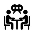 © Riki - simple black meeting glyph icon. people meeting  talk icon.