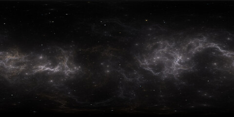 Wall Mural - 360 degree space nebula. giant interstellar cloud with stars, equirectangular projection, environmen