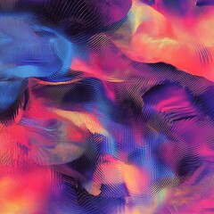 Aufkleber - Abstract Chromatic Waves: A Symphony of Textures and Gradient Hues in Striated, Undulating Forms.