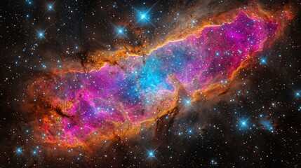 Wall Mural - stunning cosmic nebula in deep space with glowing colors