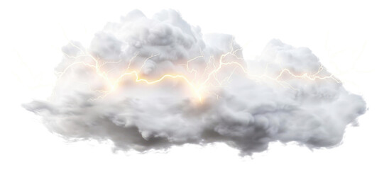 Wall Mural - png stormy cloud with lightning bolts