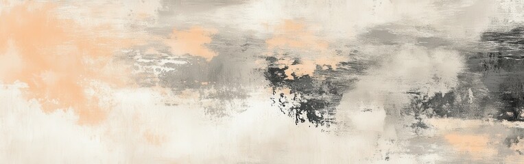 Leinwandbilder - Artwork featuring soft pencil strokes with jagged edges creating an abstract landscape in muted tones